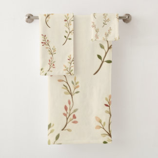 Elegante bloemen in herfstkleuren bad handdoek