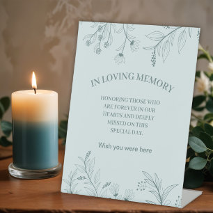Elegante Bloemen "In Liefdevolle Geheugen" Gedenkt Reclamebord Met Voetstuk