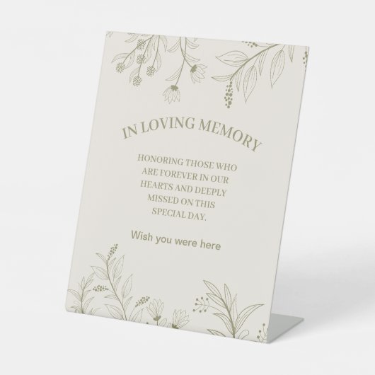 Elegante Bloemen "In Liefdevolle Geheugen" Gedenkt Reclamebord Met Voetstuk (Voorkant)