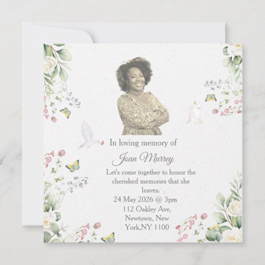 Elegante bloemen in liefdevolle herinnering (Voorkant)
