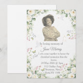 Elegante bloemen in liefdevolle herinnering kaart (Voorkant / Achterkant)