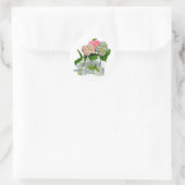 Elegante bloemen in metselaar pot ronde sticker (Tas)