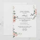 Elegante bloemen in Spring Cream Kaart (Voorkant / Achterkant)