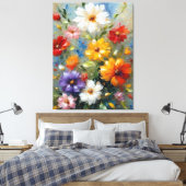Elegante bloemen in stijl. Decoratieve bloemkunst Canvas Afdruk (Insitu (Slaapkamer))