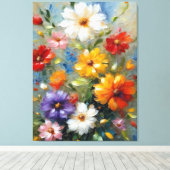 Elegante bloemen in stijl. Decoratieve bloemkunst Canvas Afdruk (Insitu (Houten vloer))