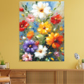 Elegante bloemen in stijl. Decoratieve bloemkunst Canvas Afdruk (Insitu (Woonkamer))