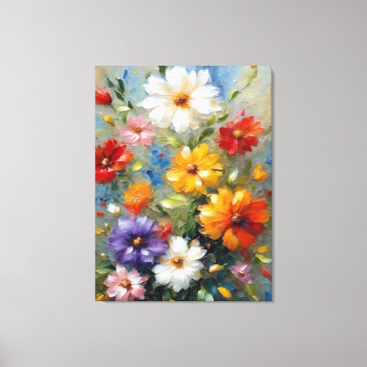 Elegante bloemen in stijl. Decoratieve bloemkunst Canvas Afdruk (Voorkant)
