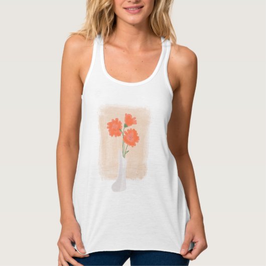 Elegante Bloemen in Vaas Tanktop (Voorkant)