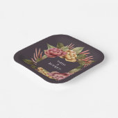 Elegante bloemen in waterverf  papieren bordje (Gebogen)