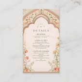  Elegante Bloemen Islamitische Huwelijk Informatiekaartje (Voorkant)