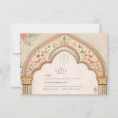  Elegante Bloemen Islamitische Huwelijk RSVP Kaartje (Voorkant)