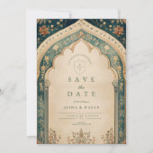  Elegante Bloemen Islamitische Huwelijk Save The Date (Voorkant)