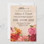 Elegante  Bloemen Islamitische Moslim Bruiloft Kaart (Voorkant)