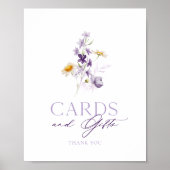 Elegante Bloemen Kaarten en Geschenken Teken Poster (Voorkant)