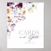 Elegante Bloemen Kaarten en Geschenken Teken Poster (Voorkant)