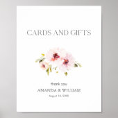 Elegante Bloemen Kaarten en Geschenken Teken Poster (Voorkant)