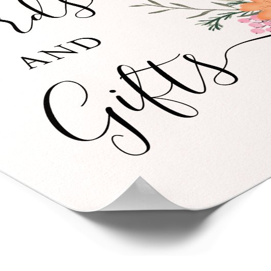 Elegante Bloemen Kaarten en Geschenken Vrijgezelle Poster (Hoek)