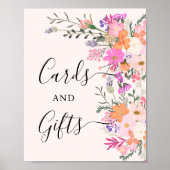 Elegante Bloemen Kaarten en Geschenken Vrijgezelle Poster (Voorkant)
