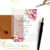 Elegante Bloemen Kant Acryl bruiloft uitnodiging