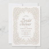 Elegante bloemen kant bruiloft feest uitnodiging (Voorkant)