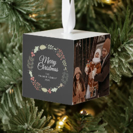 Elegante Bloemen Kerst Krans Familie 3 Foto Decoratie