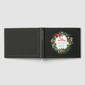 Elegante Bloemen Kerst Krans Personaliseren Gastenboek (Volledig)