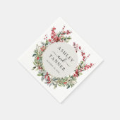 Elegante Bloemen Kerstmis Winter Wedding Servet (Hoek)