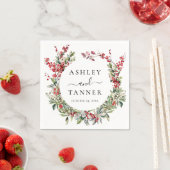 Elegante Bloemen Kerstmis Winter Wedding Servet (Insitu)