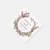 Elegante Bloemen Kerstmis Winter Wedding Servet (Hoek)