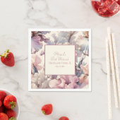 Elegante Bloemen Klassieke Blush Bat Mitswa Servet (Insitu)