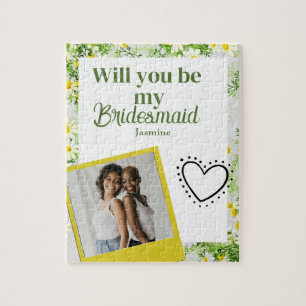 Elegante Bloemen Klassieke Bruidsmeisje Voorstel Legpuzzel