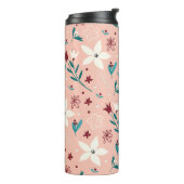 Elegante bloemen klassieker thermosbeker (Gedraaid links)