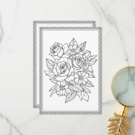 Elegante bloemen kleuren je eigen Wenskaart Bedankkaart