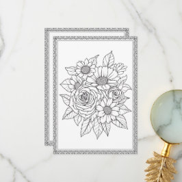 Elegante bloemen kleuren je eigen Wenskaart Bedankkaart