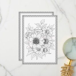 Elegante bloemen kleuren je eigen Wenskaart Bedankkaart