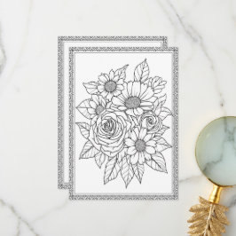 Elegante bloemen kleuren je eigen Wenskaart Bedankkaart