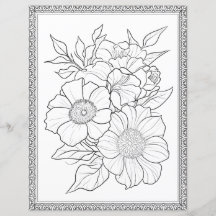 Elegante Bloemen Kleuren Pagina Scrapbook Papier