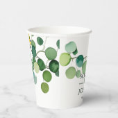 Elegante bloemen Kleurrijke vogel bruiloft Papieren Bekers (Rechts)