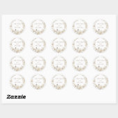 Elegante  Bloemen Krans Bruiloft Ronde Sticker (Vel)