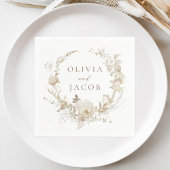 Elegante  Bloemen Krans Bruiloft Servet