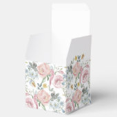 Elegante Bloemen Krans Crest Monogram Huwelijk Bedankdoosjes (Geopend)