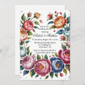 Elegante Bloemen Krans Trouwdouche Kaart (Voorkant / Achterkant)