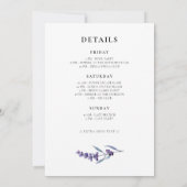 Elegante Bloemen Lavendel Bachelorette Weekend Kaart (Achterkant)