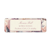 Elegante Bloemen Lavendel & Blush Retouradres Etiket (Voorkant)