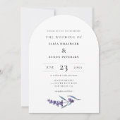 Elegante Bloemen Lavendel Boog Huwelijk Kaart (Voorkant)