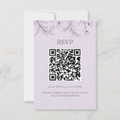 Elegante Bloemen Lavendel Huwelijk QR code RSVP Kaartje (Voorkant)