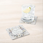 Elegante Bloemen Lavendel n Wit Meisje Baby shower Kartonnen Onderzetters (Insitu)