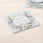 Elegante Bloemen Lavendel n Wit Meisje Baby shower Kartonnen Onderzetters (Schuin)