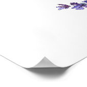 Elegante Bloemen Lavendel Open Zitplaatsen bruilof Poster (Hoek)