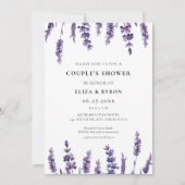 Elegante Bloemen Lavendel Paar Douche Kaart (Voorkant)